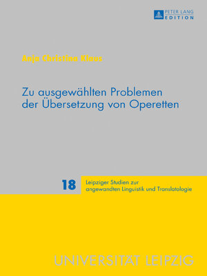 cover image of Zu ausgewählten Problemen der Übersetzung von Operetten
